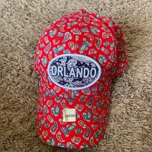 New Lucky Brand Red Paisley Orlando Beach Hat